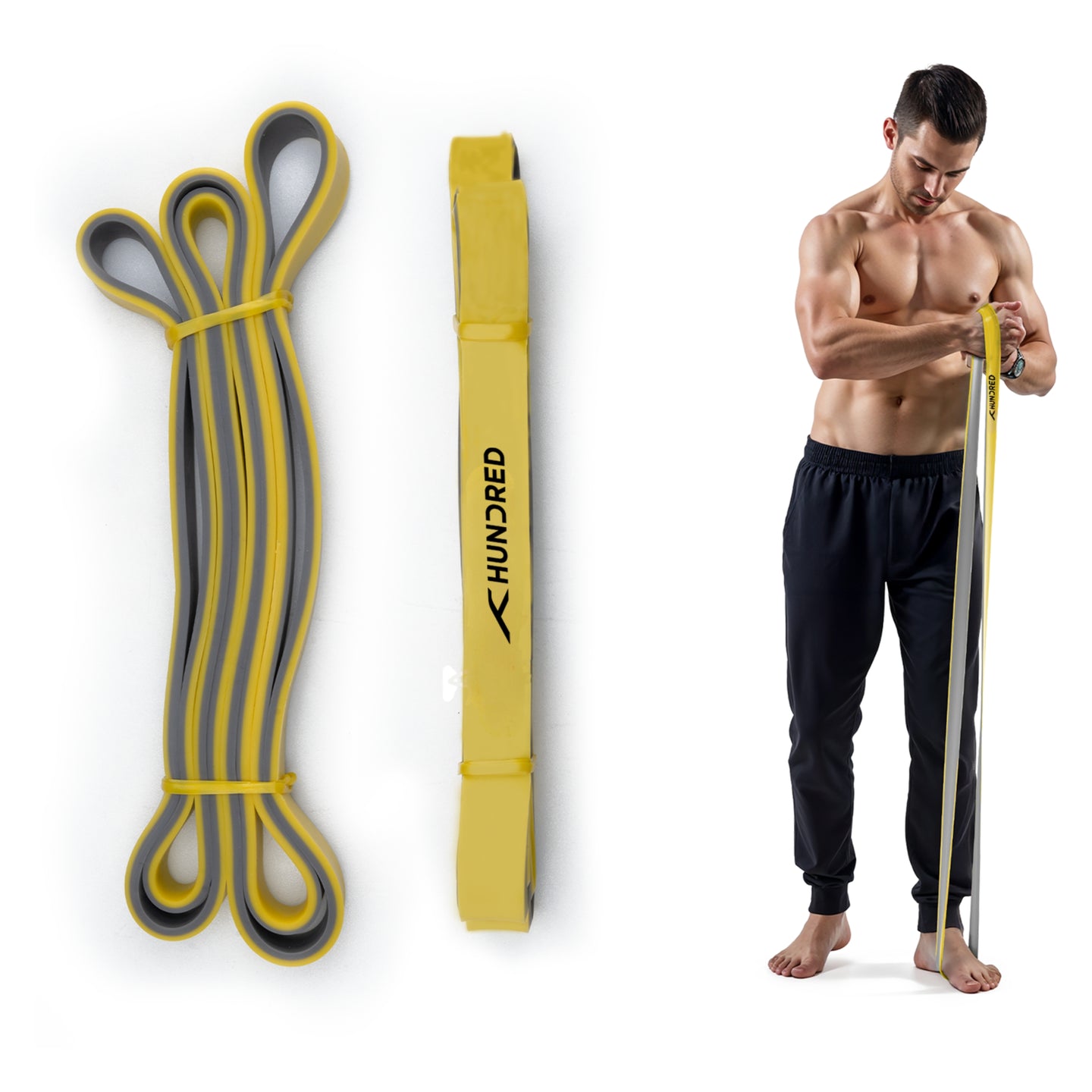 Träningsgummiband - Resistance Band HPB-50 Yellow
