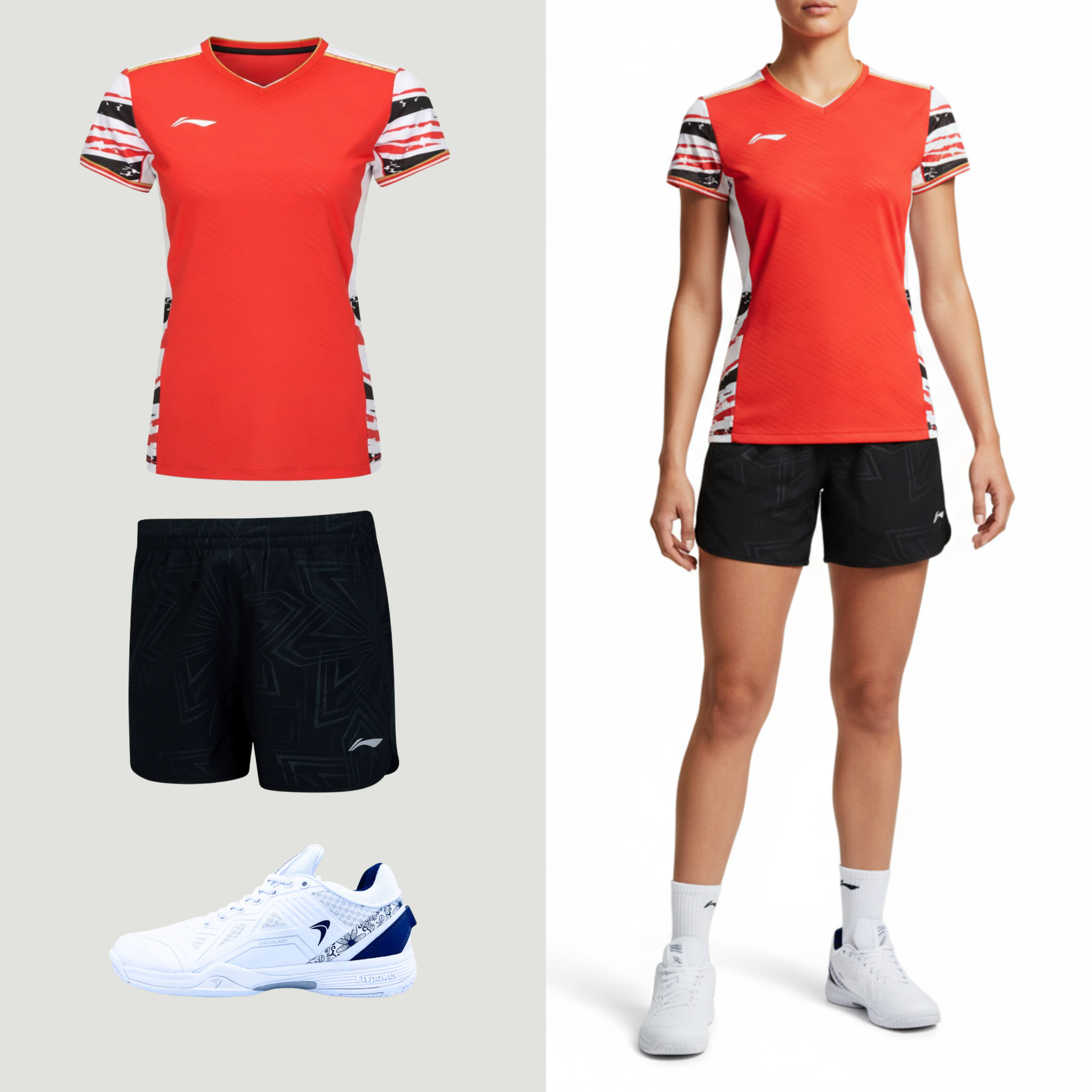 Li-Ning Top Play Röd Dam