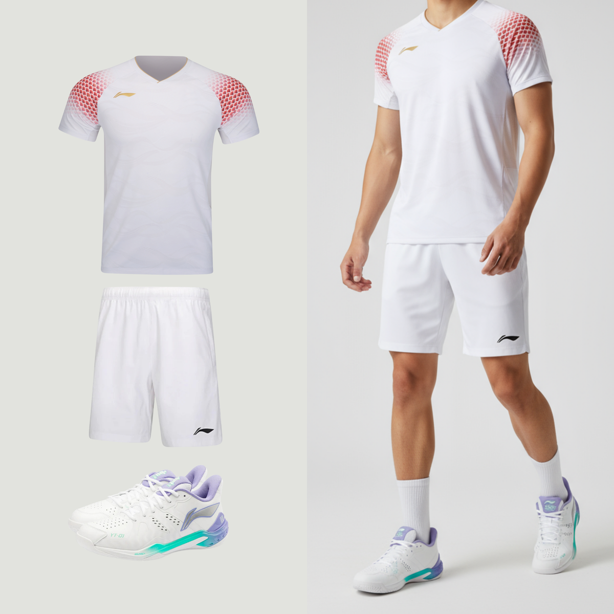 Li-Ning badminton T-shirt til mænd med perfekt pasform. Shop Looket 