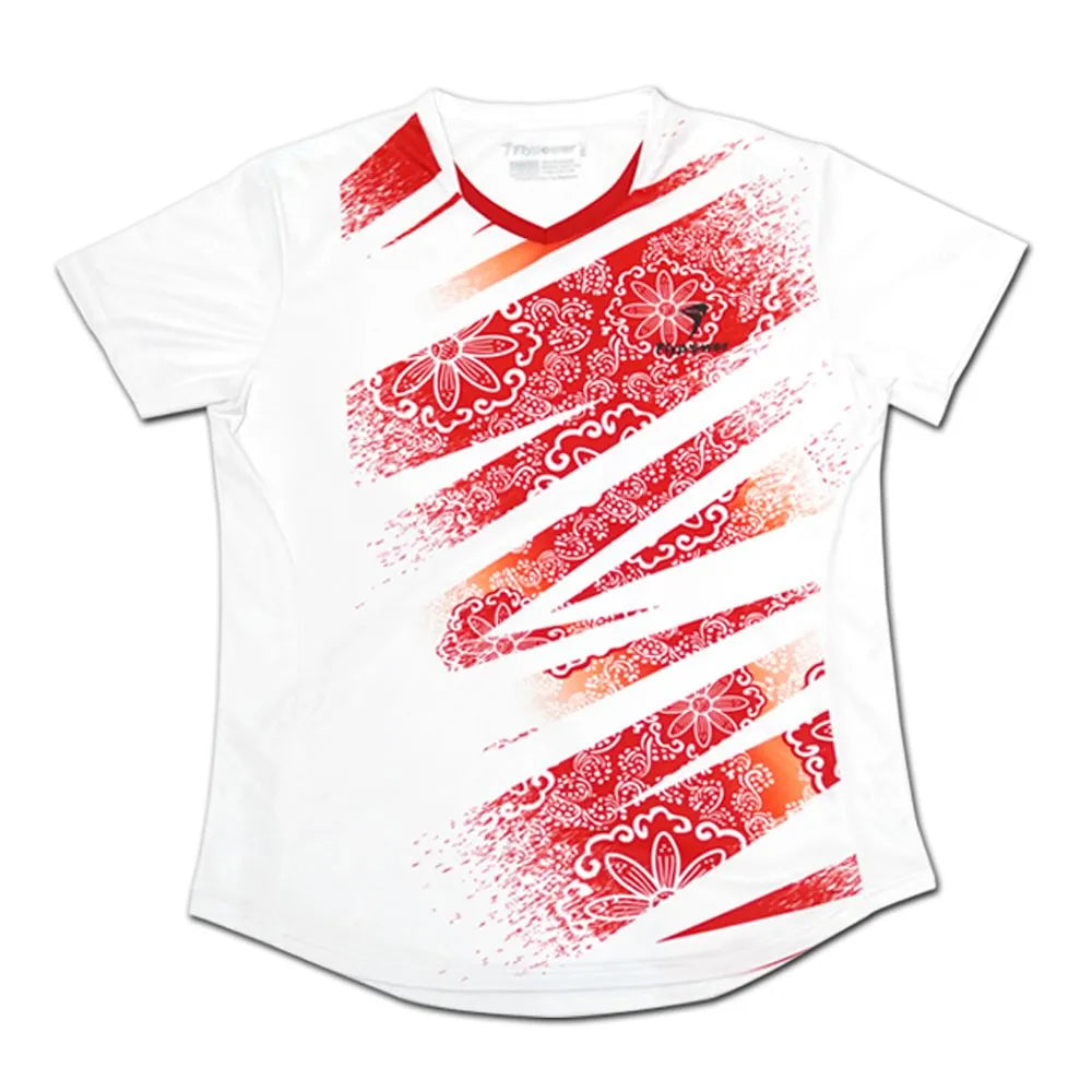 Flypower Badminton T-shirt - Flypower Olympic Jersey Women White - SportYouUp Europe