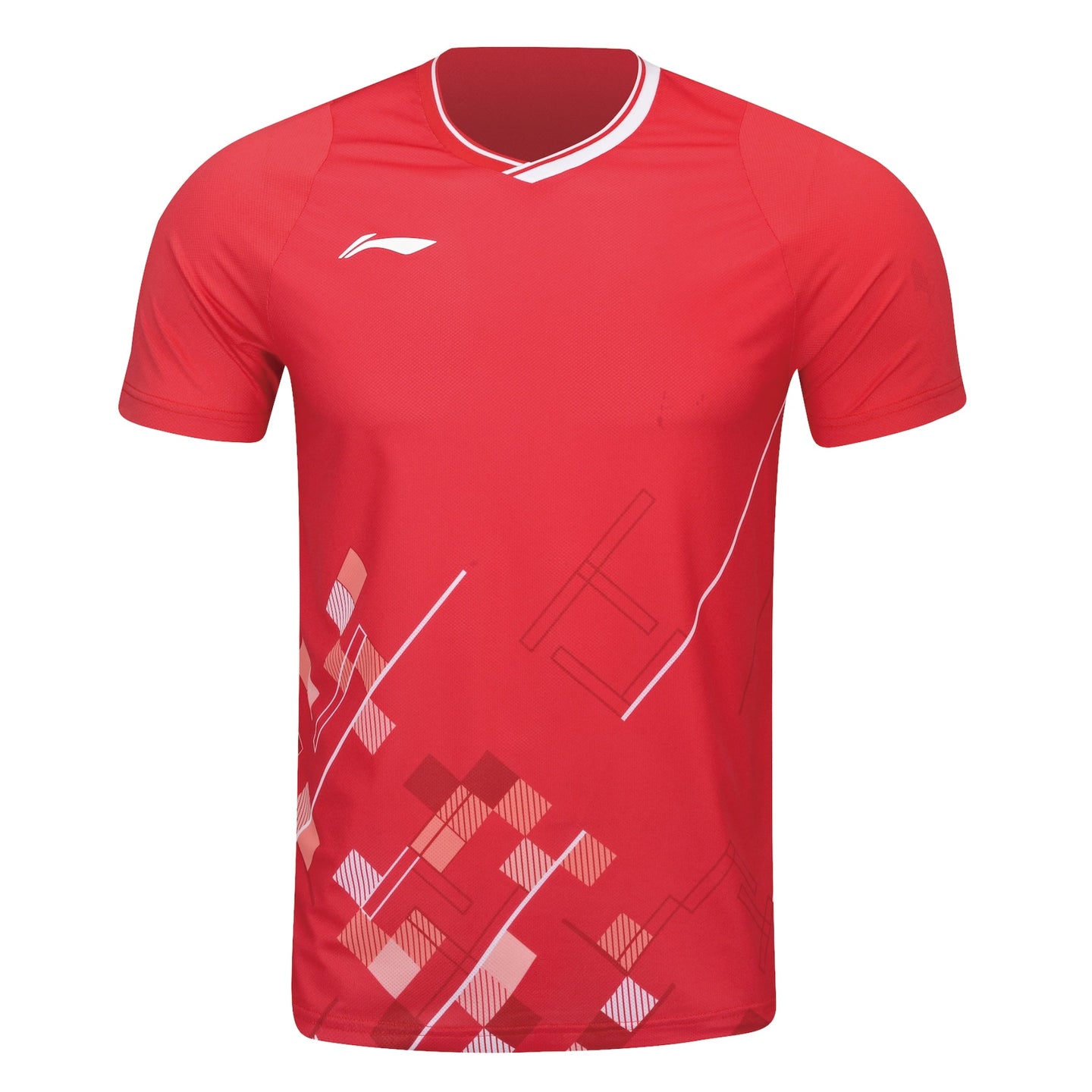 Li-Ning Badminton T-shirt - Li-Ning Matrix Red Unisex - SportYouUp Europe