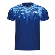 Li-Ning Badminton T-shirt - Li-Ning Champion Blue Stripe Unisex - SportYouUp Europe