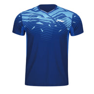 Badminton T-shirt - Li-Ning Champion Blue Stripe Unisex - SportYouUp Danmark
